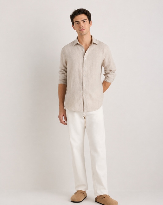 Airy Linen Relaxed Long Sleeve Shirt