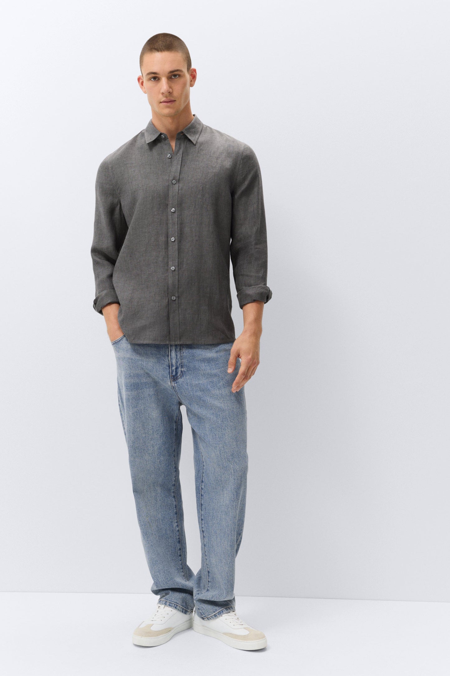 Airy Linen Relaxed Long Sleeve Shirt