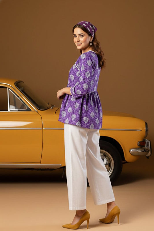Floral Cotton Printed Tunic with Palazzos