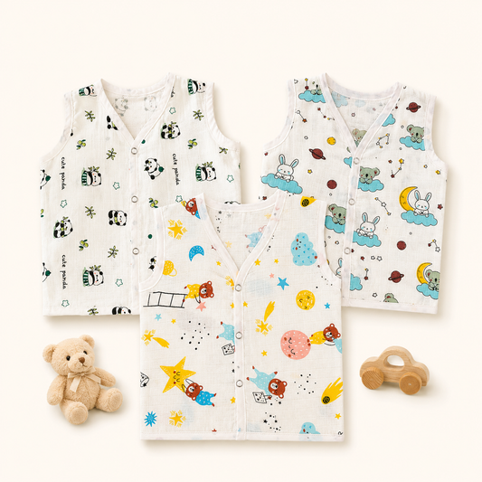 100%  Pure Muslin Cotton Jablas Combo Set of 3