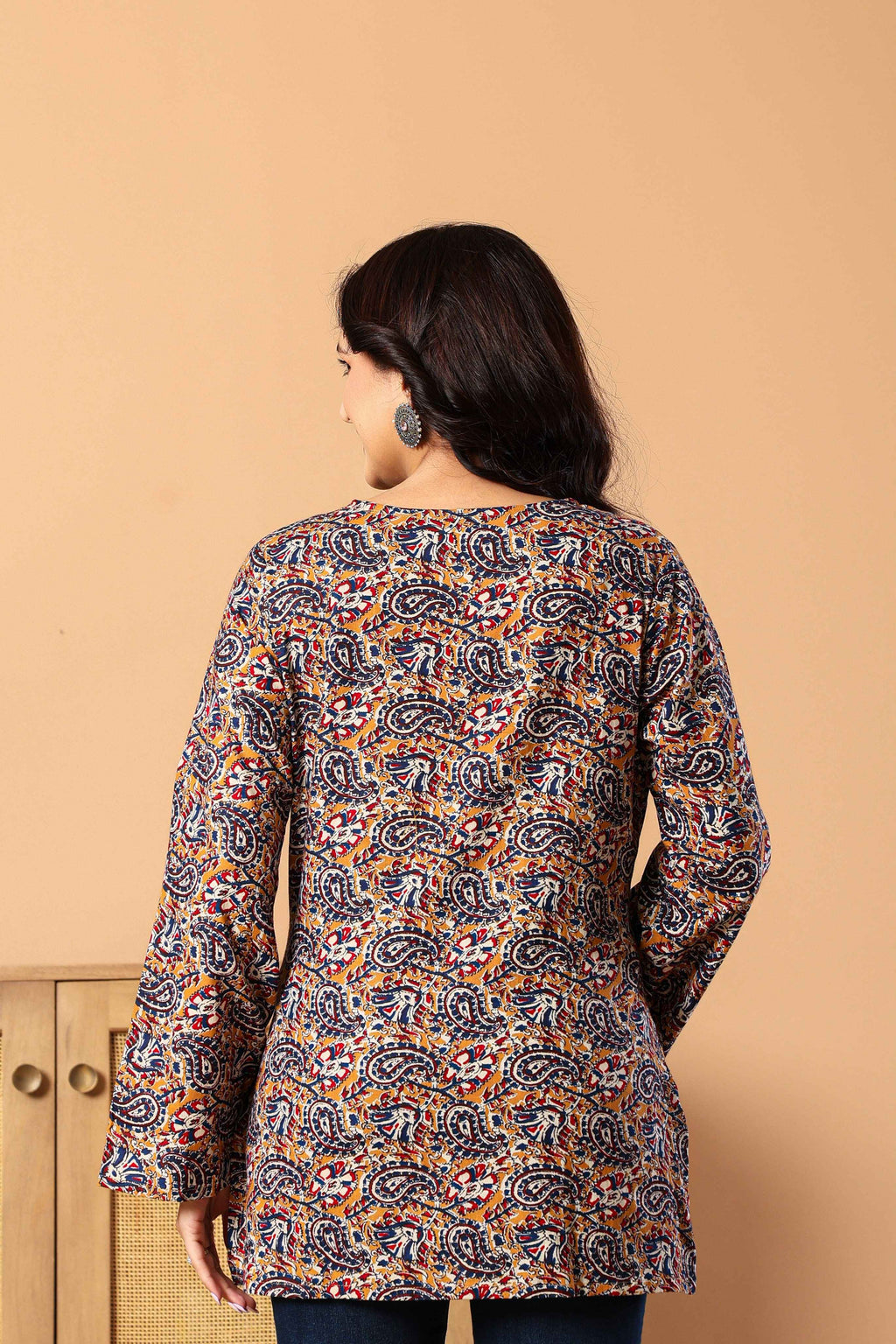 Multicoloured Bell Sleeves Kurti