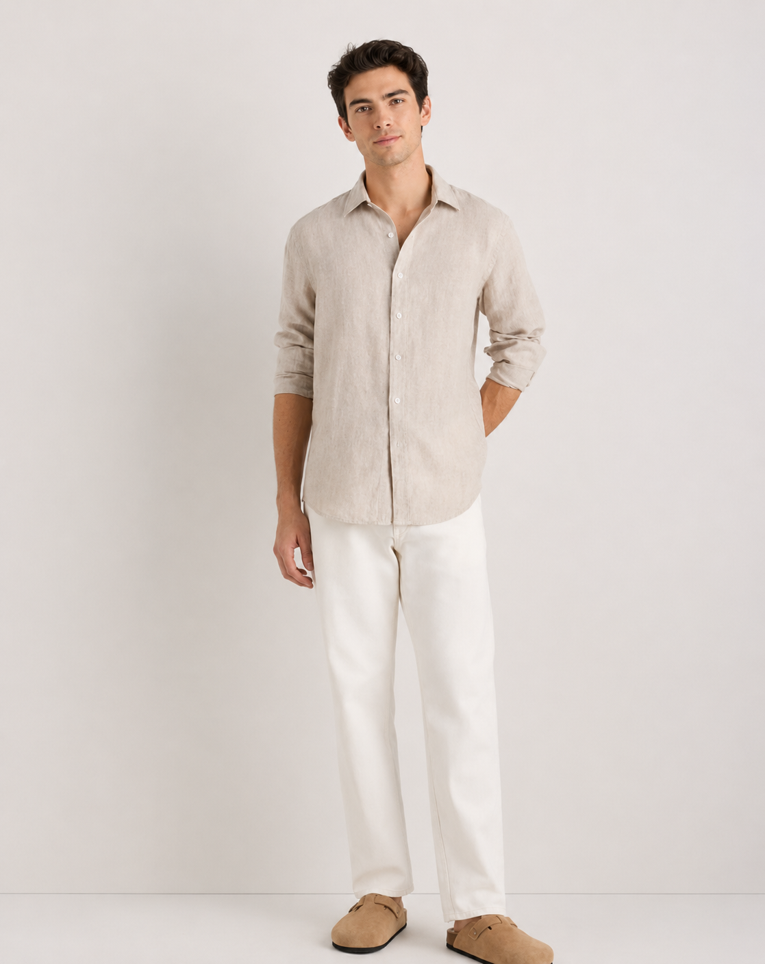 Airy Linen Relaxed Long Sleeve Shirt