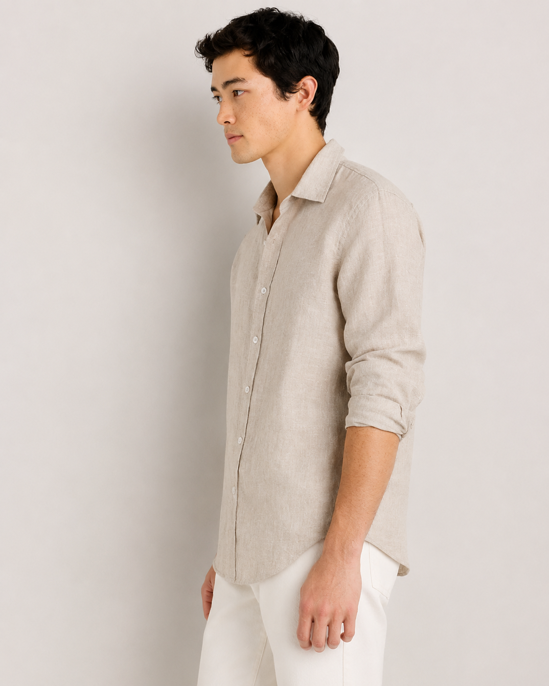 Airy Linen Relaxed Long Sleeve Shirt