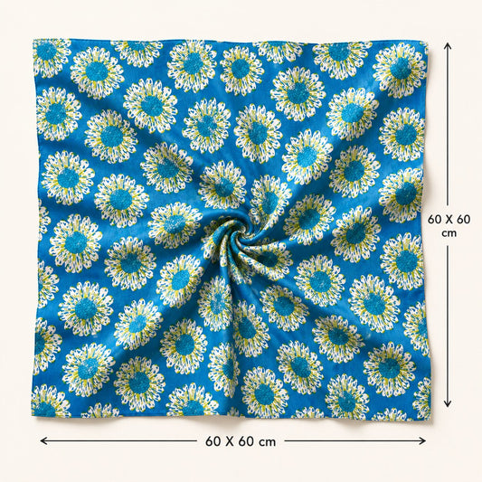 Blue Floral Bandana