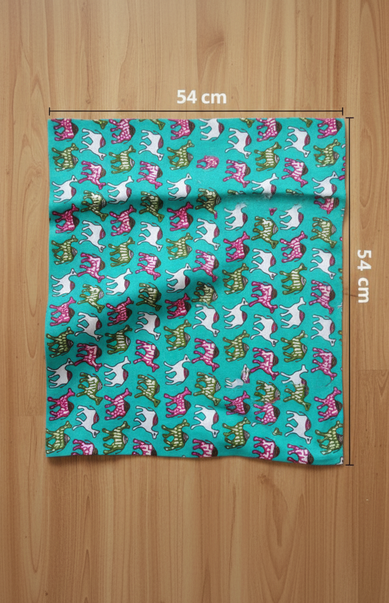Sky Blue Handblock Cotton Bandana