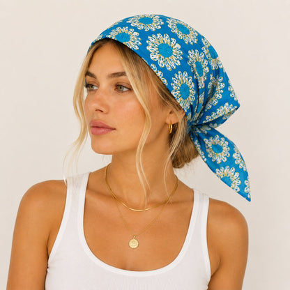 Blue Floral Bandana