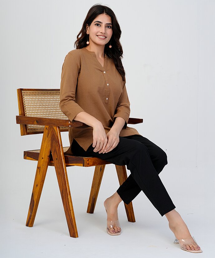 Women’s Solid Cotton Kurti Top