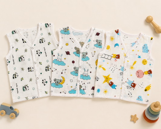 100%  Pure Muslin Cotton Jablas Combo Set of 3