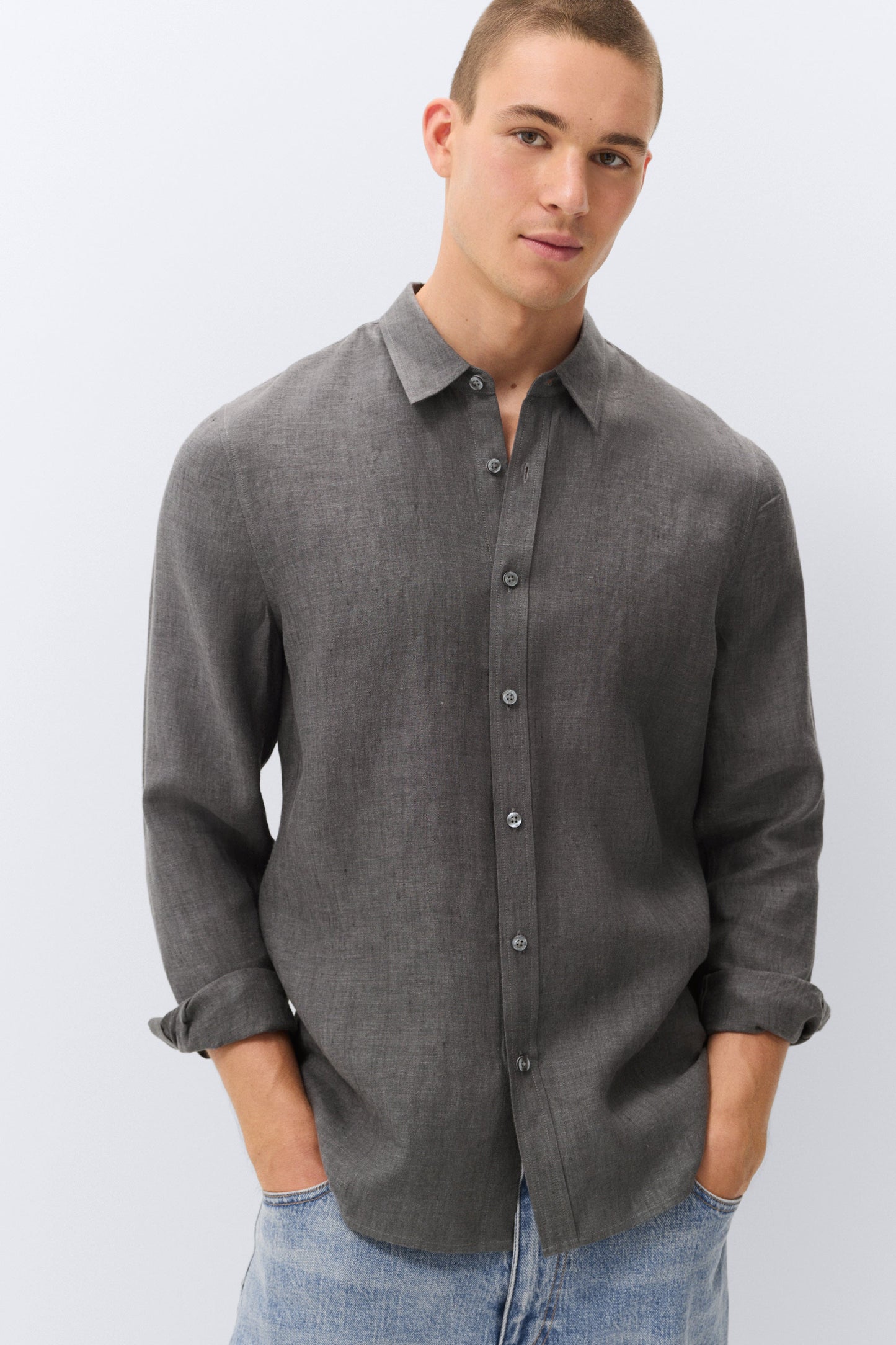 Airy Linen Relaxed Long Sleeve Shirt