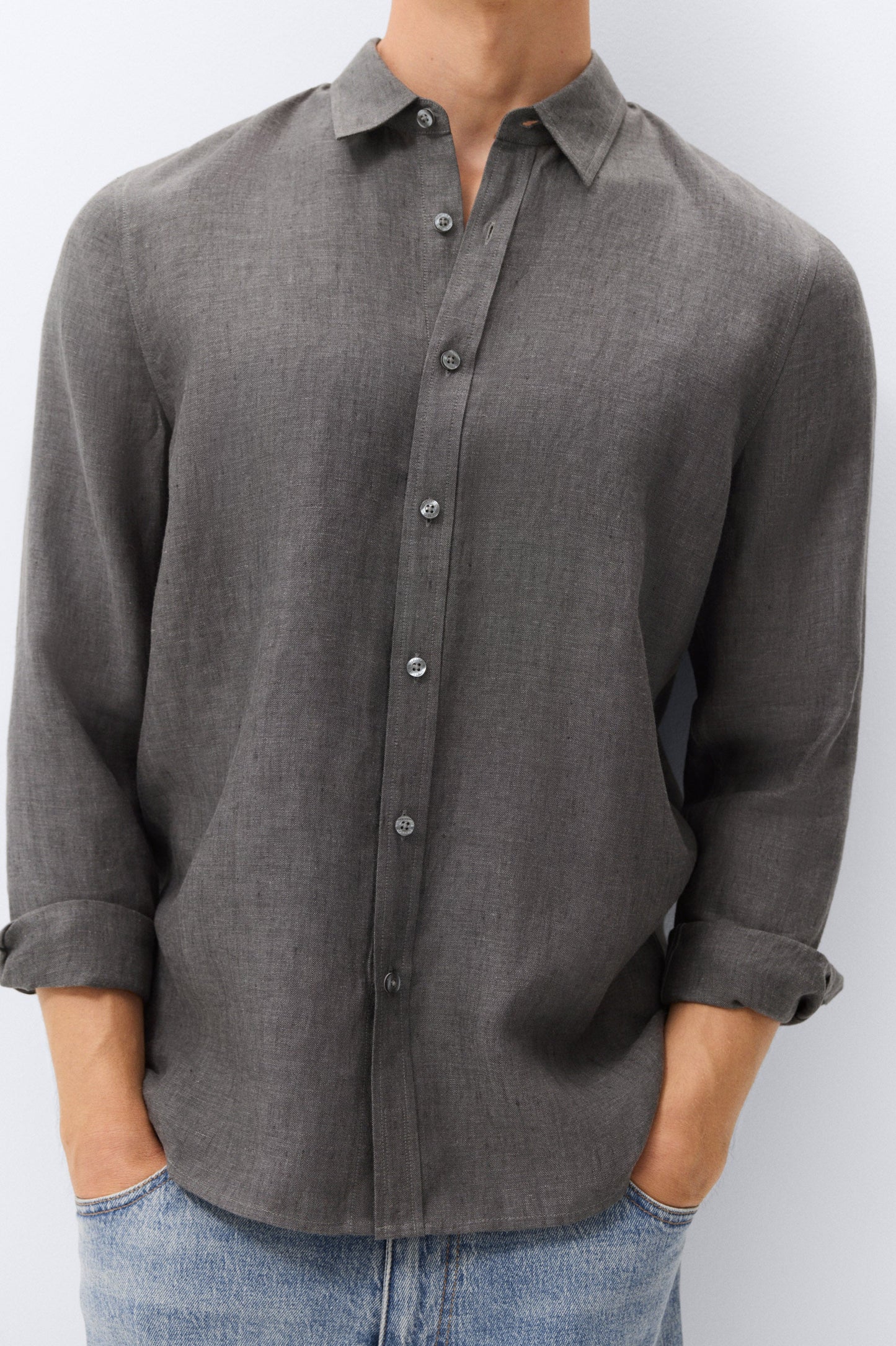 Airy Linen Relaxed Long Sleeve Shirt