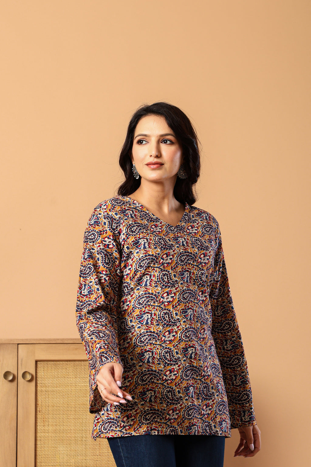 Multicoloured Bell Sleeves Kurti