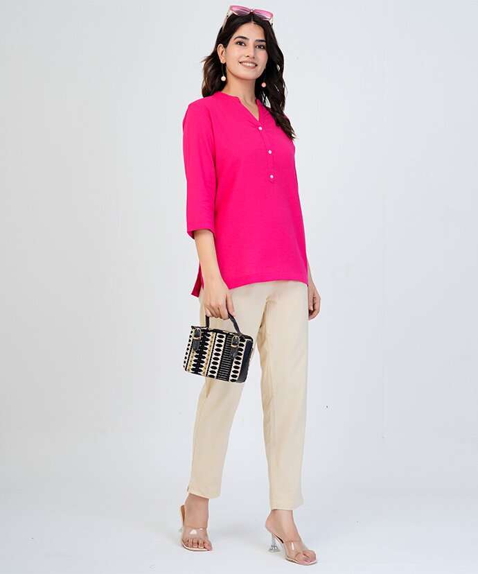 Women’s Solid Cotton Kurti Top
