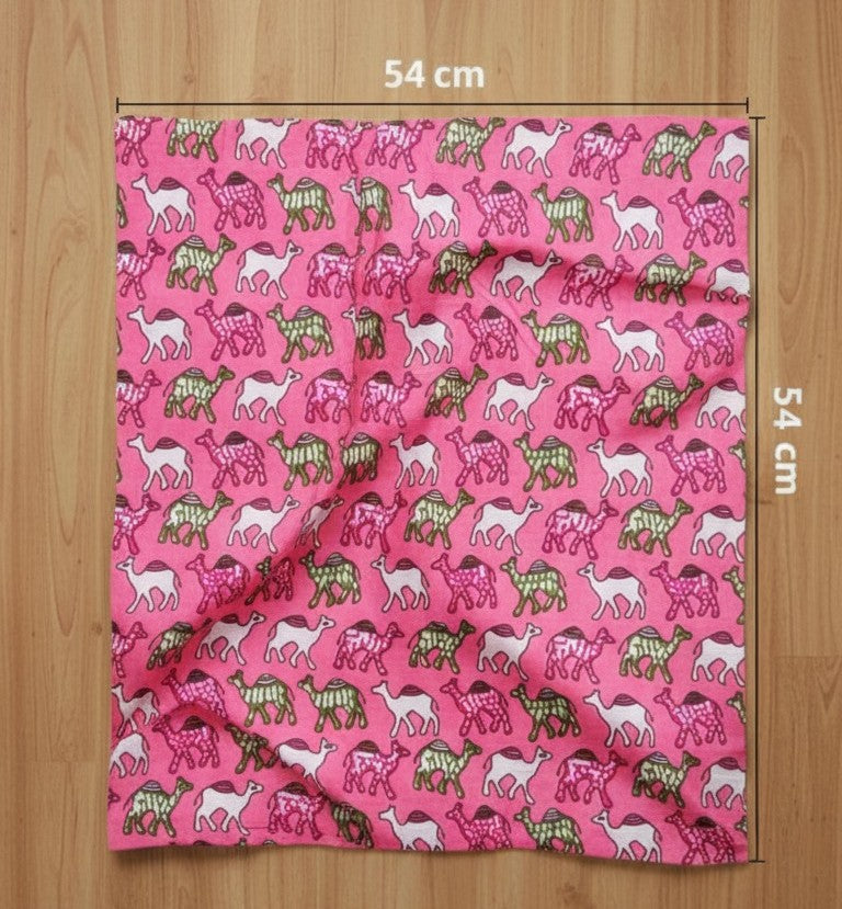 Pink Camel Printed Bandana