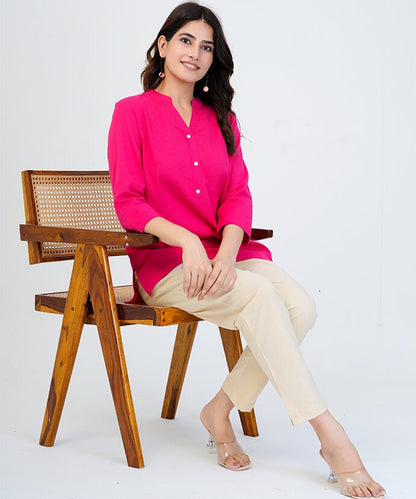Women’s Solid Cotton Kurti Top