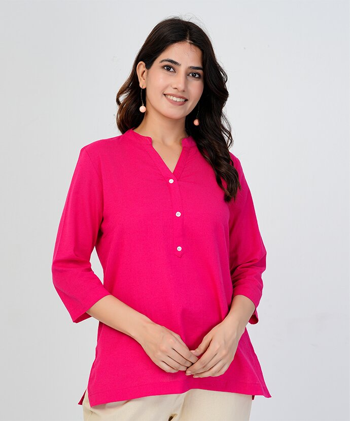 Women’s Solid Cotton Kurti Top