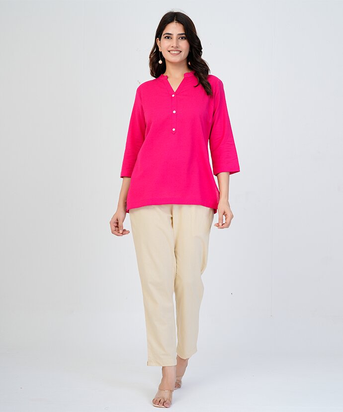 Women’s Solid Cotton Kurti Top