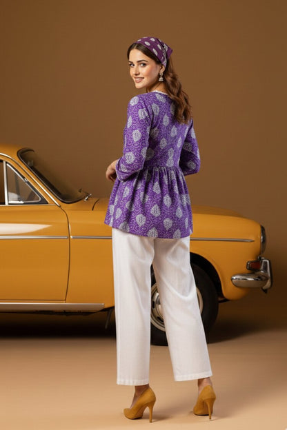 Floral Cotton Printed Tunic with Palazzos