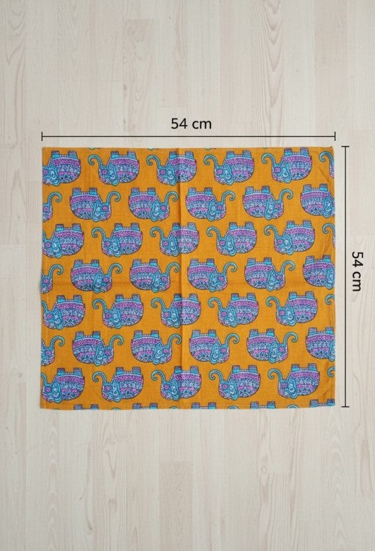 Mustard Paisley Printed Cotton Bandana